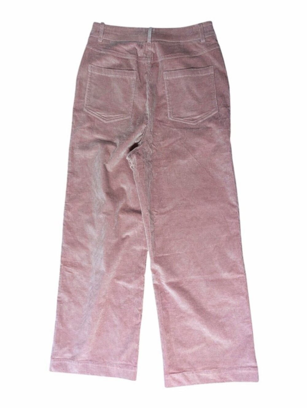 Pink Corduroy Wide Straight Leg Pants Size L Or  10, 30 Waist